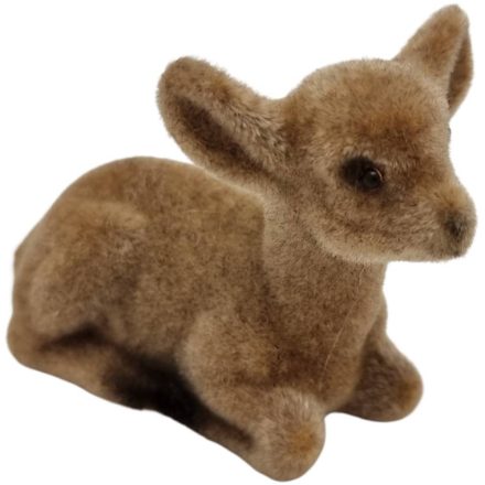 Fekvő őzike flokkolt 7cm