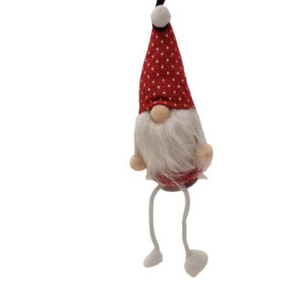 Manó lógólábú, piros sapkás 18cm
