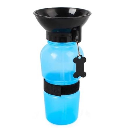 Kutyáknak hordozható itató, vizes palack házi kedvenceknek, kék, 500 ml