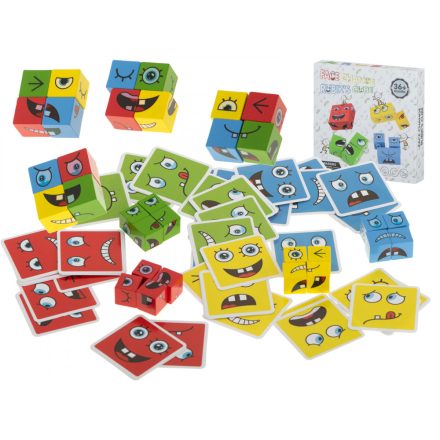 Arcváltó kocka Puzzle társasjáték gyerekeknek